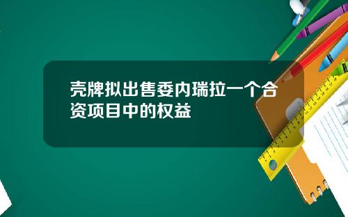 壳牌拟出售委内瑞拉一个合资项目中的权益
