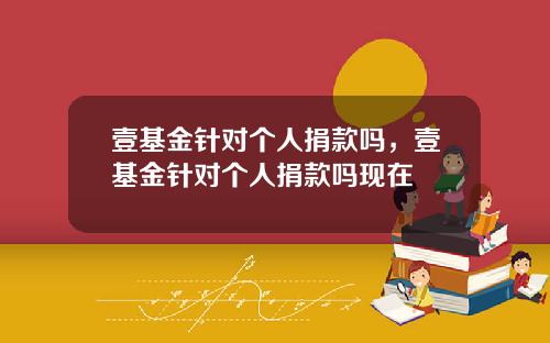 壹基金针对个人捐款吗，壹基金针对个人捐款吗现在