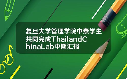 复旦大学管理学院中泰学生共同完成ThailandChinaLab中期汇报