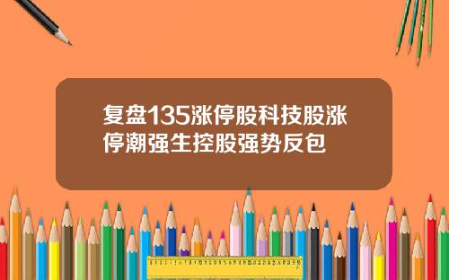 复盘135涨停股科技股涨停潮强生控股强势反包
