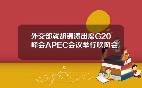外交部就胡锦涛出席G20峰会APEC会议举行吹风会