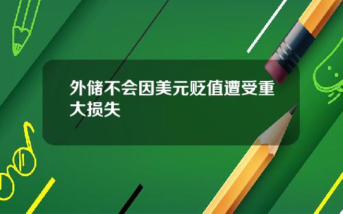 外储不会因美元贬值遭受重大损失