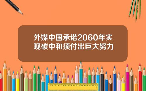 外媒中国承诺2060年实现碳中和须付出巨大努力