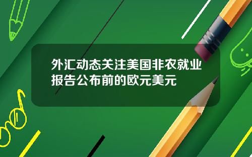 外汇动态关注美国非农就业报告公布前的欧元美元