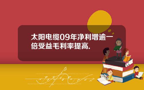太阳电缆09年净利增逾一倍受益毛利率提高.