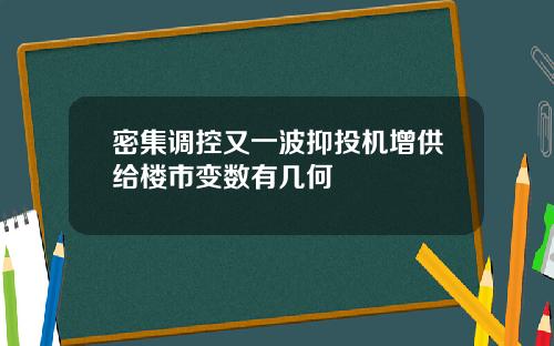 密集调控又一波抑投机增供给楼市变数有几何