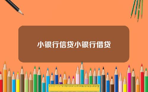 小银行信贷小银行借贷
