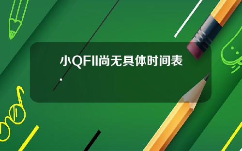 小QFII尚无具体时间表.