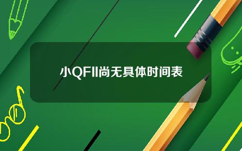 小QFII尚无具体时间表