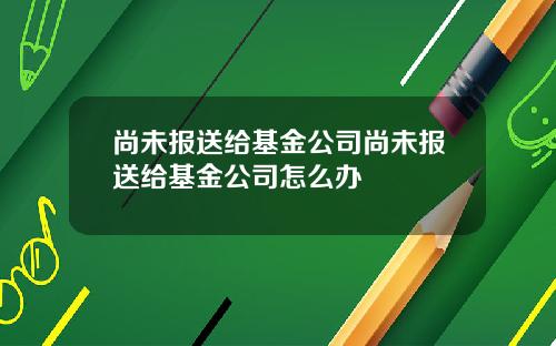 尚未报送给基金公司尚未报送给基金公司怎么办