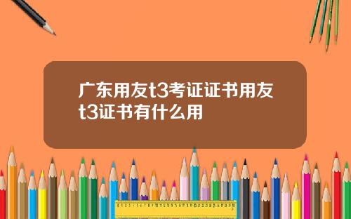 广东用友t3考证证书用友t3证书有什么用