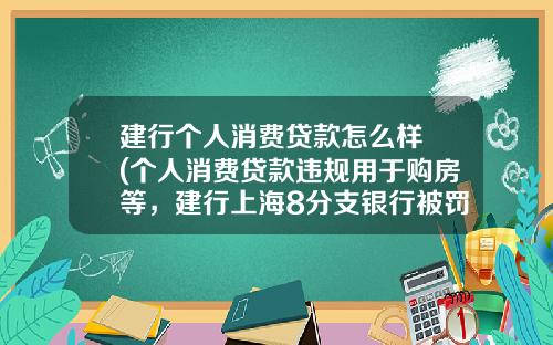 建行个人消费贷款怎么样 (个人消费贷款违规用于购房等，建行上海8分支银行被罚410万)_1