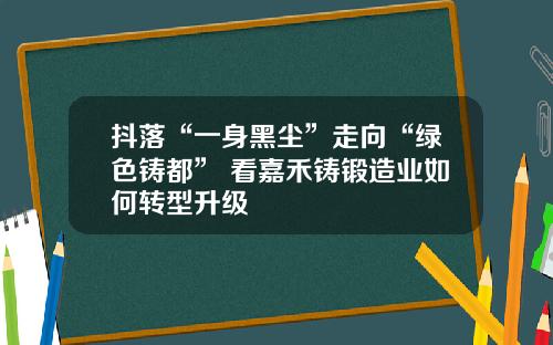 抖落“一身黑尘”走向“绿色铸都” 看嘉禾铸锻造业如何转型升级