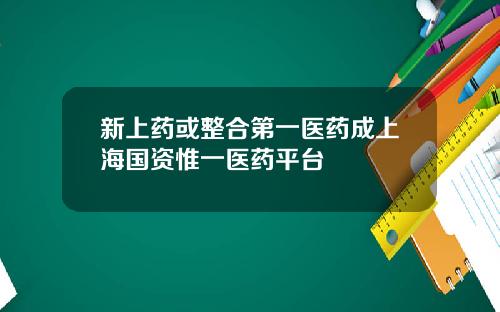 新上药或整合第一医药成上海国资惟一医药平台