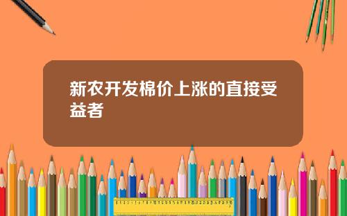 新农开发棉价上涨的直接受益者