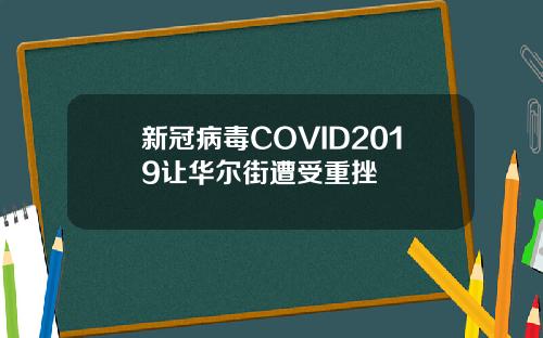 新冠病毒COVID2019让华尔街遭受重挫