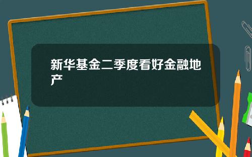 新华基金二季度看好金融地产