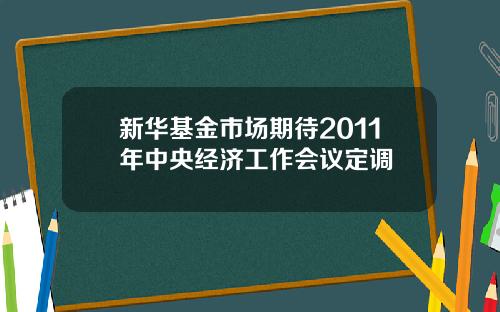 新华基金市场期待2011年中央经济工作会议定调
