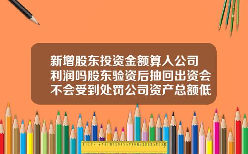 新增股东投资金额算入公司利润吗股东验资后抽回出资会不会受到处罚公司资产总额低于注册资本能否分配赚取的利润