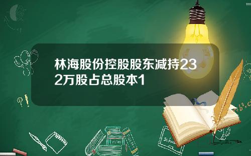 林海股份控股股东减持232万股占总股本1