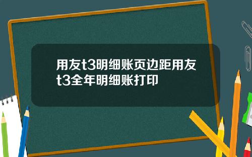 用友t3明细账页边距用友t3全年明细账打印