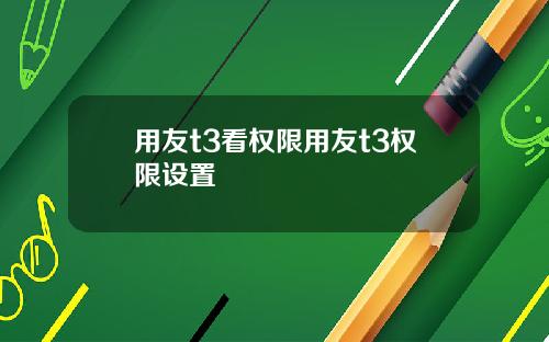用友t3看权限用友t3权限设置