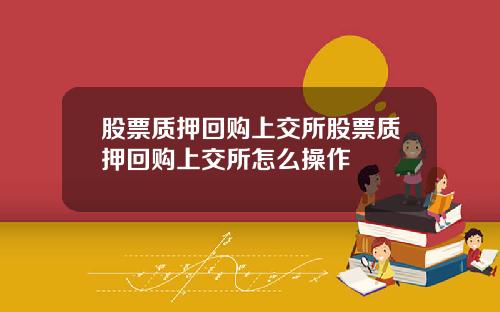 股票质押回购上交所股票质押回购上交所怎么操作
