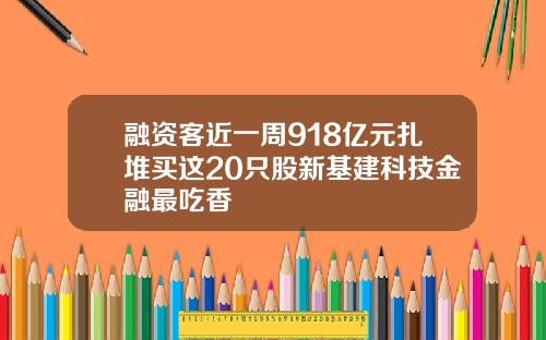 融资客近一周918亿元扎堆买这20只股新基建科技金融最吃香