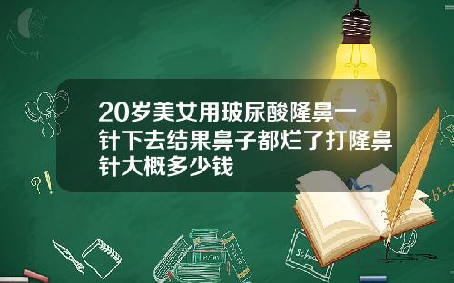 20岁美女用玻尿酸隆鼻一针下去结果鼻子都烂了打隆鼻针大概多少钱