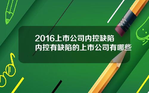 2016上市公司内控缺陷内控有缺陷的上市公司有哪些