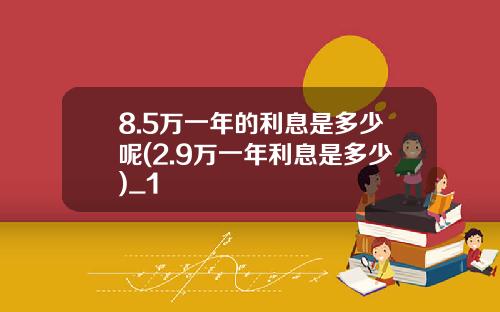 8.5万一年的利息是多少呢(2.9万一年利息是多少)_1