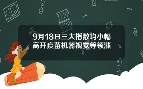 9月18日三大指数均小幅高开疫苗机器视觉等领涨