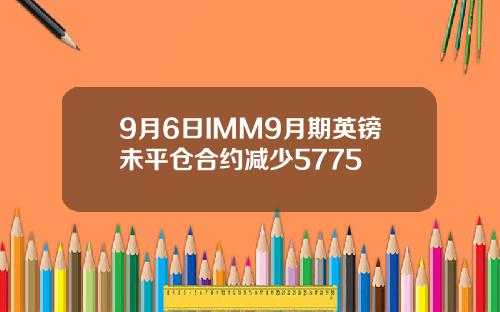 9月6日IMM9月期英镑未平仓合约减少5775