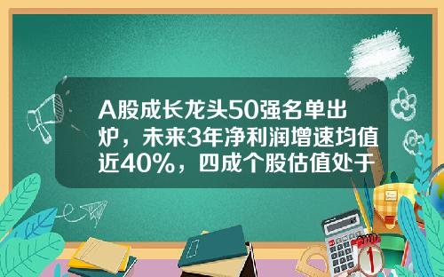 A股成长龙头50强名单出炉，未来3年净利润增速均值近40%，四成个股估值处于年内低位-股票资讯客户端哪个好