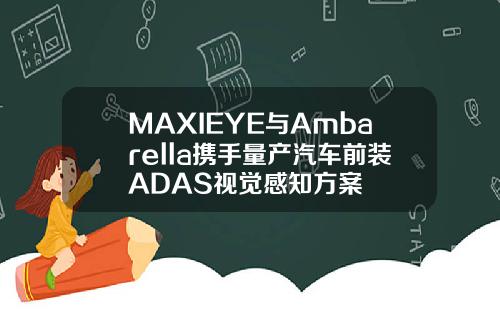 MAXIEYE与Ambarella携手量产汽车前装ADAS视觉感知方案