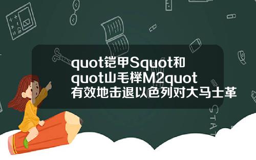 quot铠甲Squot和quot山毛榉M2quot有效地击退以色列对大马士革郊区的袭击