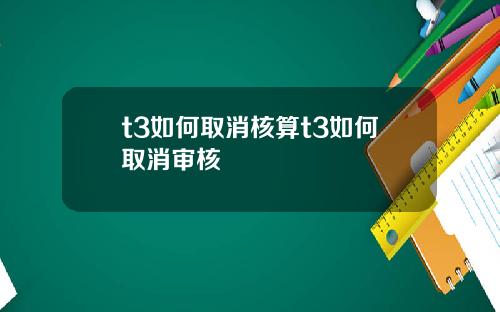t3如何取消核算t3如何取消审核