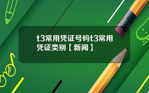 t3常用凭证号码t3常用凭证类别【新闻】