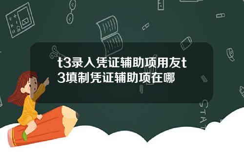 t3录入凭证辅助项用友t3填制凭证辅助项在哪
