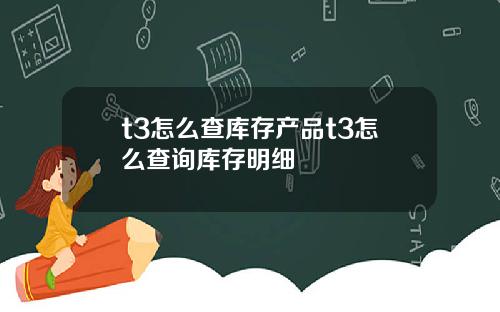 t3怎么查库存产品t3怎么查询库存明细