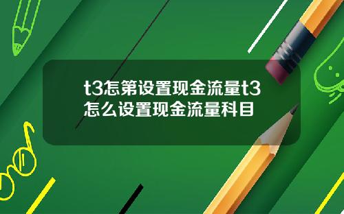 t3怎第设置现金流量t3怎么设置现金流量科目