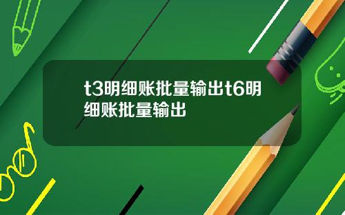 t3明细账批量输出t6明细账批量输出