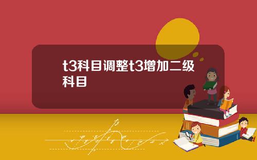 t3科目调整t3增加二级科目