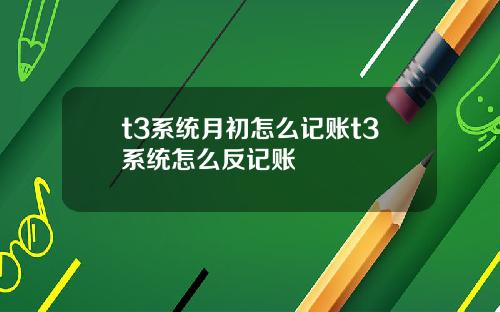 t3系统月初怎么记账t3系统怎么反记账