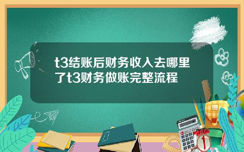t3结账后财务收入去哪里了t3财务做账完整流程