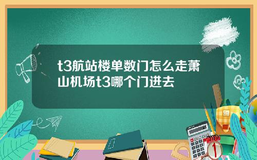 t3航站楼单数门怎么走萧山机场t3哪个门进去
