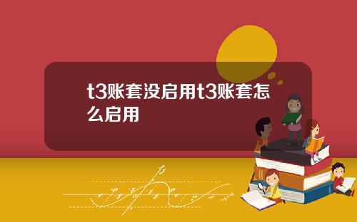 t3账套没启用t3账套怎么启用