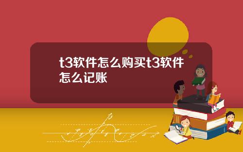 t3软件怎么购买t3软件怎么记账