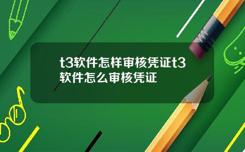 t3软件怎样审核凭证t3软件怎么审核凭证