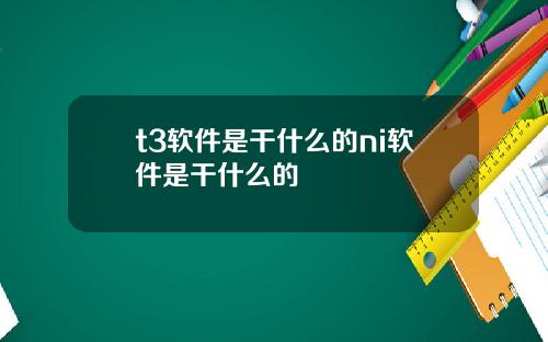 t3软件是干什么的ni软件是干什么的